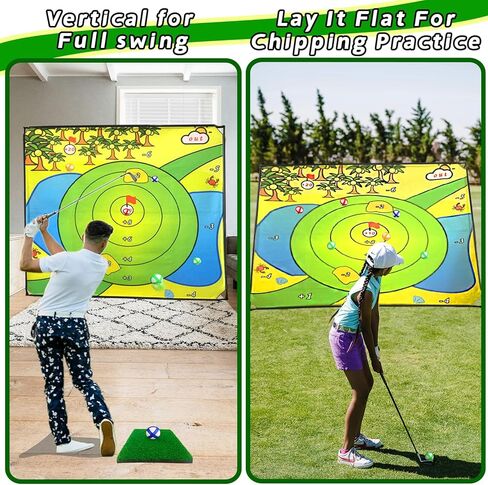 لعبة Battle Golf Chipping Game، حصيرة تقطيع كبيرة مقاس 80 بوصة × 80 بوصة مع نادي، لعب الجولف في الهواء الطلق للبالغين، لعبة فريدة من نوعها متعددة اللاعبين في الأماكن المغلقة والخارجية للأصدقاء والعائلة في ساحة الهدف in Kuwait