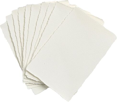 Watercolor Paper, 300 GSM, White, Cotton, 4x6 Inch, Textured Deckled Edge, for Wedding Invitations, Cards, Crafts, 20 Sheets in Kuwait