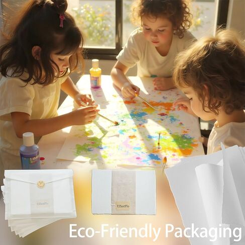 300gsm Cotton Fiber Watercolor Paper, 5x7 Inch Handmade Paper 25 Sheets, Acid-Free Art Paper for Painting, Wedding Invites & Mixed Media in Kuwait