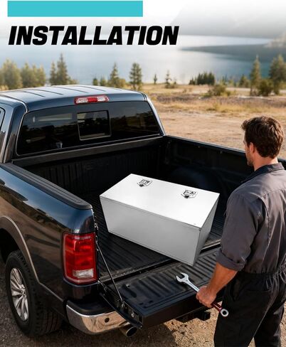 Truck Bed Toolbox for pickup trucks, RVs, and trailers,stainless steel Truck Storage Organizer with Lock and Key (36x18x18 inches) in Saudi Arabia