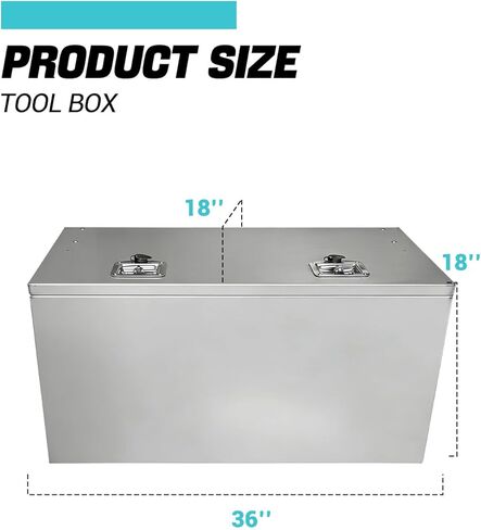 Truck Bed Toolbox for pickup trucks, RVs, and trailers,stainless steel Truck Storage Organizer with Lock and Key (36x18x18 inches) in Saudi Arabia