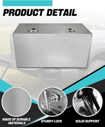 Truck Bed Toolbox for pickup trucks, RVs, and trailers,stainless steel Truck Storage Organizer with Lock and Key (36x18x18 inches) in Saudi Arabia