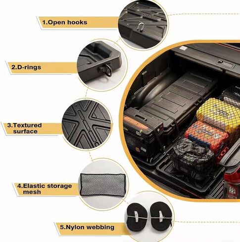 Truck Bed Slide Out Cargo Tray, 56" L x 42.9" W Size Slide-Out Truck Bed Organizer Tray for 5’+Long Beds, Sliding Truck Organizers and Storage Tray with Open Hooks & Elastic Cargo Net in Kuwait
