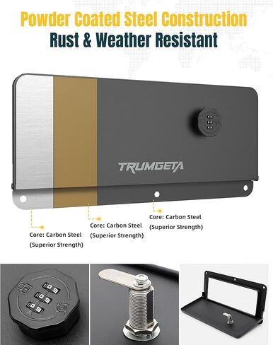 Trumgeta Anti-Theft Bed Security Lock Lid Extra Storage Aluminum Fit for Toyota Tacoma 2024 2025 2026 4th Gen Pickup Truck Accessories in Kuwait