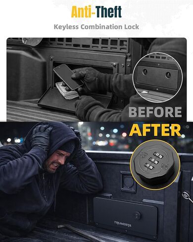 Trumgeta Anti-Theft Bed Security Lock Lid Extra Storage Aluminum Fit for Toyota Tacoma 2024 2025 2026 4th Gen Pickup Truck Accessories in Kuwait