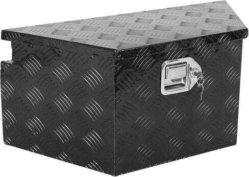 26 Inch Trailer Tongue Tool Box, 26"X13.3"X12" Aluminum Trailer Tool Box with Lock and 2 Keys, Heavy Duty Trailer Storage Box for Pickup Truck Bed, Black in Kuwait