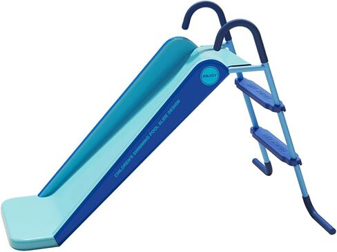 Pool Slide Foldable Pool Water Slide, Summer Swimming Pool Supplies Universal Trampoline Ladder Backyard Slide Home Playground Equipment (Blue) in Kuwait