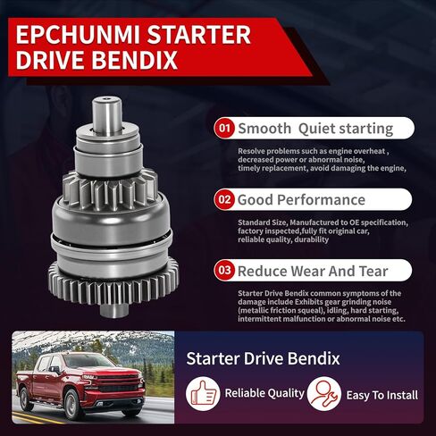 Starter Drive Bendix For 1994-2014 Polaris ATP ATV Magnum Scrambler Sportsman Xplorer Ranger Trail Big Boss 250 300 335 400 425 500 700 Replaces SMU5003 3083647 SM1329850 ZN0751 in Kuwait