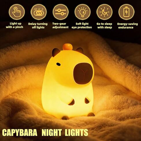 Night Light,Cute Tangerine LED Squishy Novelty Animal Night Lamp,Dimmable Soft Silicone Nursery Nightlight for Kids, Rechargeable Bedroom Touch Lamp, Dorm Decor, Baby Boys Girls Gift (Pear) in Saudi Arabia