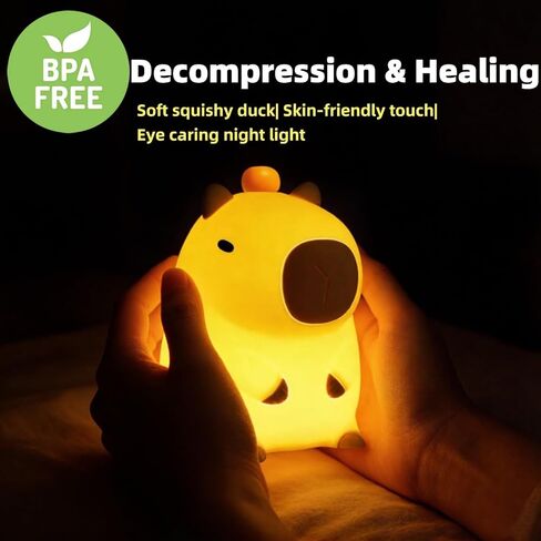 Night Light,Cute Tangerine LED Squishy Novelty Animal Night Lamp,Dimmable Soft Silicone Nursery Nightlight for Kids, Rechargeable Bedroom Touch Lamp, Dorm Decor, Baby Boys Girls Gift (Pear) in Saudi Arabia