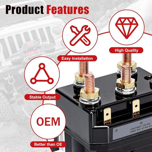 98381 Upgraded Winch Contactor Fits for Warn Zeon winches 8, 8S, 10, 10S, 12 and 12S | Replace Number 81400 A1 in Kuwait