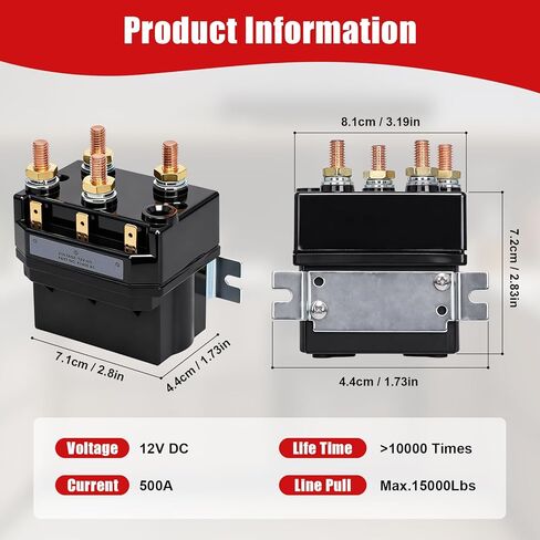 98381 Upgraded Winch Contactor Fits for Warn Zeon winches 8, 8S, 10, 10S, 12 and 12S | Replace Number 81400 A1 in Kuwait