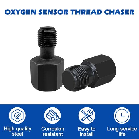 Oxygen Sensor Thread Chasers 2pcs,Includes M18 x 1.5mm and M12 x 1.25mm Sizes with 3/8" Drive—Ideal for Clean and Repair Damaged Oxygen Sensors Threads in Kuwait