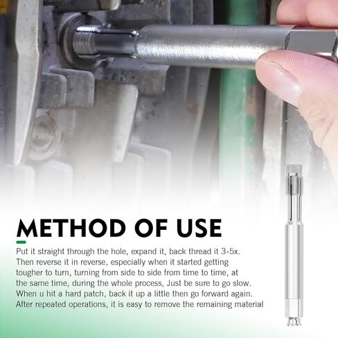 WZP 14 mm Back Tap Spark Plug Thread Repair Tool, M14x1.25 Thread Chase Tap, Motorcycle Spark Plugs, Straightening Tool for Repairing Threads and Preventing Metal Shavings from Entering The Cylinder in Kuwait