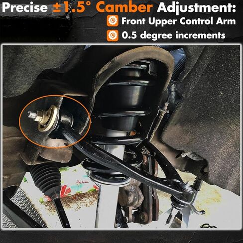 Upgrade Camber Bolt Kit Compatible With Chevy GMC Cadillac 1999-2019 Silverado Sierra 1500 2500 3500 Escalade Colorado Avalanche Tahoe Yukon,Front Upper arm alignment,4PCS Cam Bolt ±1.5 Degree in Kuwait