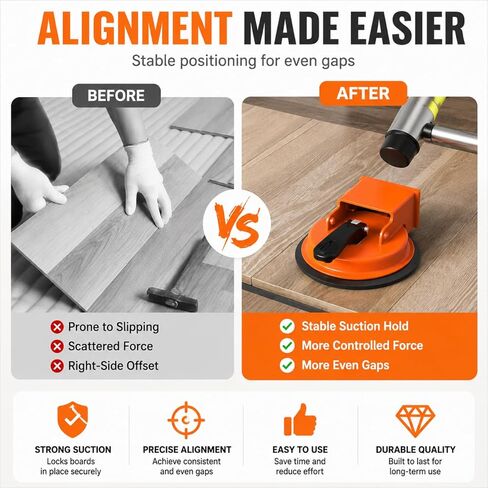 Floor Gap Fixer Tool with Heavy Duty Suction Cup, Laminate & Vinyl Plank Flooring Gap Repair Tool, Floor Suction Cup Tool for Gaps, Plank Puller for Wood Hardwood LVP Floating Floors Fixing in Kuwait