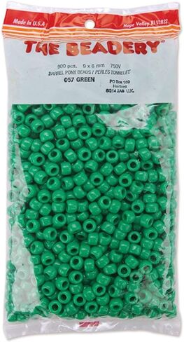The Beadery 6 by 9mm Barrel Pony Bead, Green, 900-Pieces in Saudi Arabia