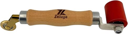 Zeluga 10-559 أسطوانة درز مزدوجة الرأس بمقبض خشبي، وبكرة مطاط السيليكون وبكرة نحاسية - أسطوانة درز لحام بالهواء الساخن لـ PVC/TPO/الأغشية الأرضية in Kuwait