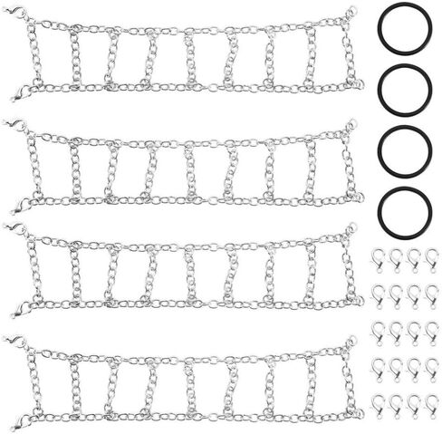 55-65mm 1.0 Snow Tires Chain Compatible with 1/18 1/24 RC Crawler Track Fits SCX24 Models 4M-93 Set of 4 in Kuwait