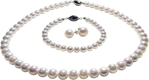 Pearl Necklace, Bracelet, Earring Set With Pearl Box, Elegant Gift Packaging in Kuwait