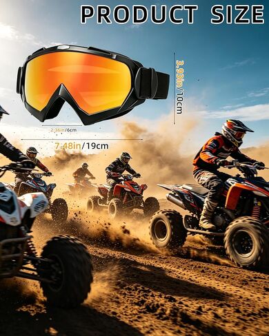 3 أزواج من نظارات الدراجات النارية نظارات الدراجة الترابية للحماية من الأشعة فوق البنفسجية ATV ركوب الرياح والغبار للرجال والنساء والشباب in Kuwait
