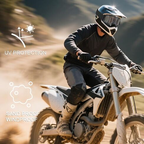 نظارات موتوكروس المقاومة للرياح للسباق فوق الدراجة الترابية، ATV، مع حماية من الأشعة فوق البنفسجية، مناسبة للرياضات الخارجية، للجنسين in Kuwait