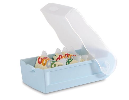 HAN Croco flashcard Box, Easy to Learn Vocabulary with 5-Compartment Learning System, DIN A8 Index Box for 500 Cards, 998-887, Translucent/Pastel Purple in Saudi Arabia