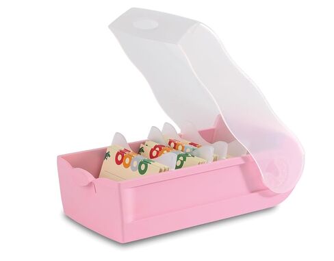 HAN Croco flashcard Box, Easy to Learn Vocabulary with 5-Compartment Learning System, DIN A8 Index Box for 500 Cards, 998-887, Translucent/Pastel Purple in Saudi Arabia