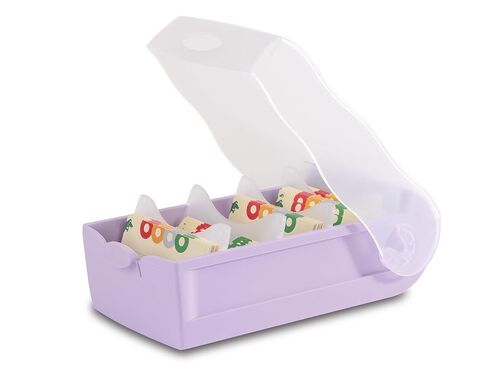 HAN Croco flashcard Box, Easy to Learn Vocabulary with 5-Compartment Learning System, DIN A8 Index Box for 500 Cards, 998-887, Translucent/Pastel Purple in Saudi Arabia