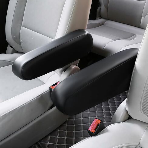 JDDRY Car Front Seat Armrest Covers Vinyl Leather,Car Armrest Protectors,Auto Arm Rest Cover Replacement,Universal for MPV/SUV/Truck(Black,2PC) in Saudi Arabia