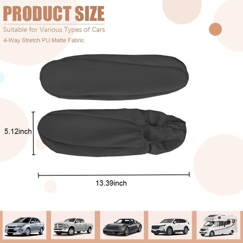 JDDRY Car Front Seat Armrest Covers Vinyl Leather,Car Armrest Protectors,Auto Arm Rest Cover Replacement,Universal for MPV/SUV/Truck(Black,2PC) in Saudi Arabia