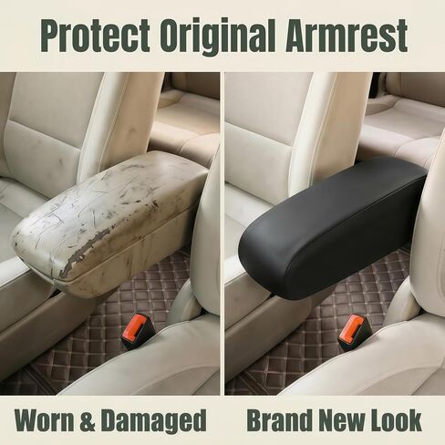 JDDRY Car Front Seat Armrest Covers Vinyl Leather,Car Armrest Protectors,Auto Arm Rest Cover Replacement,Universal for MPV/SUV/Truck(Black,2PC) in Saudi Arabia