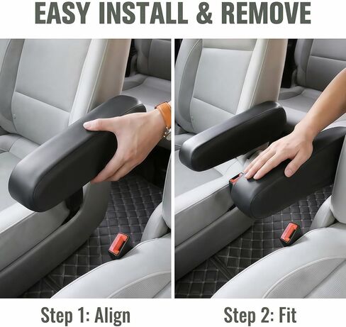 JDDRY Car Front Seat Armrest Covers Vinyl Leather,Car Armrest Protectors,Auto Arm Rest Cover Replacement,Universal for MPV/SUV/Truck(Black,2PC) in Saudi Arabia