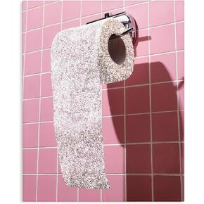 Stupell Industries 'Glitter Pink Toilet Paper', Canvas Art, 36 x 48 Inches, Easy to Hang and Sturdy, Made in USA, by CAD Designs in Kuwait