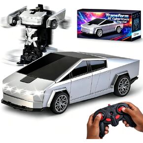 سيارة لعبة تحويل RC Cybertruck، 2.4 جيجا هرتز 2 في 1 ألعاب تحويل للأولاد 4-6 6-8، سيارة تحكم عن بعد للأطفال، سيارات RC تدور 360 درجة للأولاد من عمر 8-12 سنة، شاحنة سايبر تتحول مع أضواء وبطاريتين in Kuwait