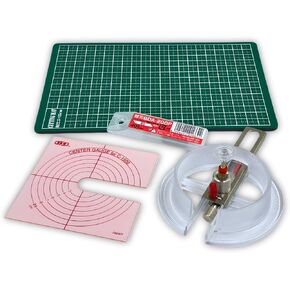 NT Cutter iC-1500P Circle Cutter (Compass Cutter) Set with Center Gauge, Adjustable Circle Paper Cutter for Crafts,Blades (BDA-200P) + Cutting Mat, Made in Japan in Saudi Arabia