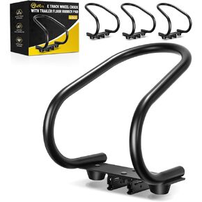 2 Pack E-Track Wheel Chock & Strap Kit|E Track Motorcycle Wheel Chock for Trailers for etrack system|E-Track Accessories for Enclosed Trailer- Supports Tire dirt bike, motorcycle for Garages and Trail in Kuwait