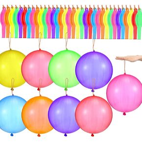 Chivao 100 Pcs Punch Balloons Bulk Prizes for Kids Assorted Color Punching Balloon with Rubber Band Handle Party Favors for Birthday Party Wedding in Kuwait