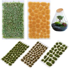 OMISTAR 265 PCS Static Grass Tuft, Model Grass for Diorama, DIY Miniature Fake Grass, Green Yellow Mixed Grass for Railway Layout, Landscape Terrarium Bottle, Flower Pot in Kuwait