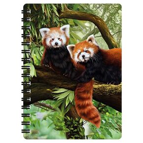 Deluxebase 3D LiveLife Jotter - Red Pandas from Spiral Bound A6 5.5x4in Small Notebook with 80 Plain Recycled Pages. Pocket Sized Animal Notepad, Journal or Drawing Book with Cute Cover in Kuwait