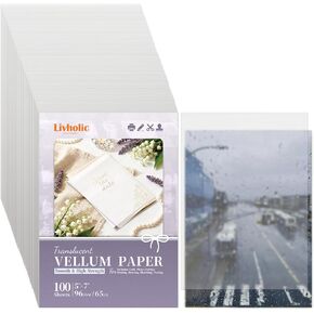 5X7 Vellum Paper Printable Translucent Tracing Paper for Invitations, Photo Card Overlays, Save the Date Cards Sketching, Drawing in Saudi Arabia