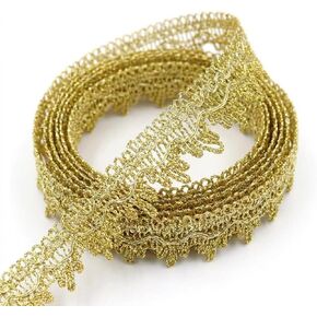Gold Gimp Trim 1 Inch Wide x 12 Yards – Metallic Scroll Lace for Sewing, Purse Handles, Headbands, Bracelets, Crafts in Saudi Arabia