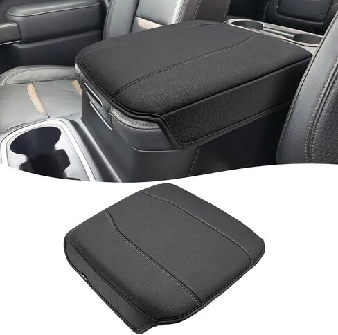 Center Console Armrest Cover for GMC Sierra & Chevy Silverado 2019-2026, Yukon & Tahoe & Suburban 2021-2026, Bucket Seat Console, Leather Arm Rest Cover for Car, Brownstone in Kuwait