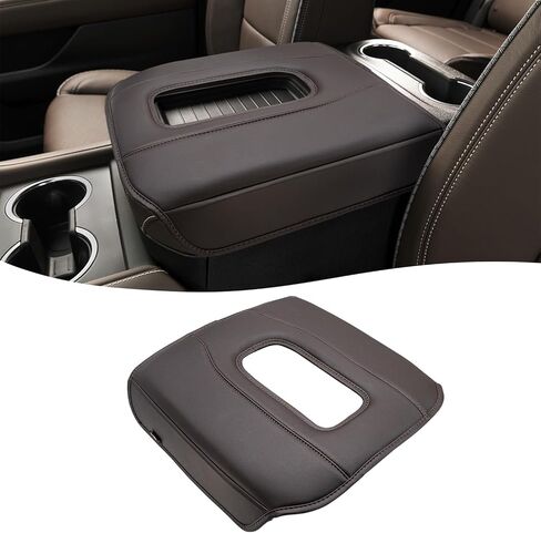 Center Console Armrest Cover for GMC Sierra & Chevy Silverado 2019-2026, Yukon & Tahoe & Suburban 2021-2026, Bucket Seat Console, Leather Arm Rest Cover for Car, Brownstone in Saudi Arabia