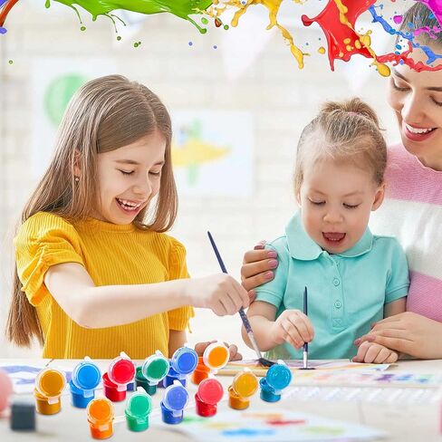 200 شريط من باتيلاي، 1200 وعاء، أوعية طلاء فارغة مع أغطية، حاوية تخزين طلاء بلاستيكية صغيرة، شرائط فنية، لوازم حرفية للفصول الدراسية والمدارس واللوحات الفنية والمهرجانات الفنية in Kuwait