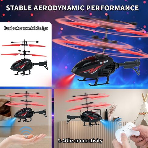 طائرة هليكوبتر RC، لعبة هليكوبتر للتحكم عن بعد للأطفال مع رحلة 10 دقائق، ألعاب هليكوبتر داخلية تستشعر الإيماءات، 3 طائرات RC للأطفال مع ضوء، هدايا عيد ميلاد للأولاد والبنات in Kuwait