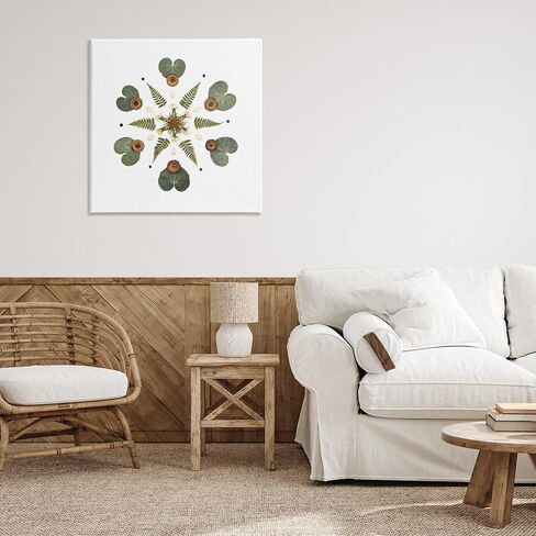Stupell Industries 'Lily Pad & Fern Mandala', Canvas Art, 24 x 24 Inches, Easy to Hang and Sturdy, Made in USA, by Beth Adoette in Kuwait