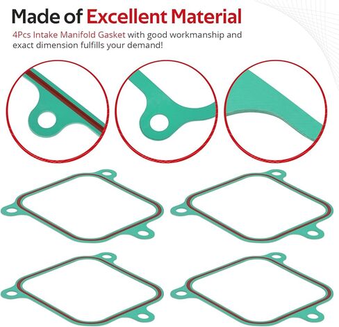 JAVIK 4Pcs Intake Plenum Gasket For Mercruiser 7.4L 454 CID V8 GM / 8.2L 502 CID V8 GM O.E.M# 805522A1 in Kuwait