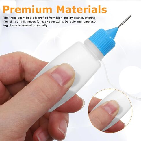4Pcs Precision Tip Applicator Bottle with 2 Mini Funnel Multicolor Lids, 15ml Glue Bottles with Fine Tip, Glue Dispenser for DIY Quilling Paper Craft Painting in Kuwait
