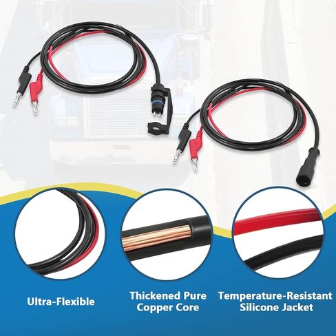Heavy Duty Semi-Truck & Trailer ABS Diagnostic Multimeter Adapter Cable Kit, Pure Copper Core ABS Sensor Test Leads in Kuwait